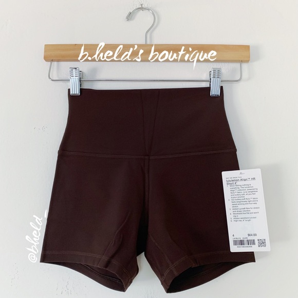 lululemon Align High-Rise Short 4" in Espresso Brown Neutral Sz 4 Brand New NWT - Picture 1 of 12